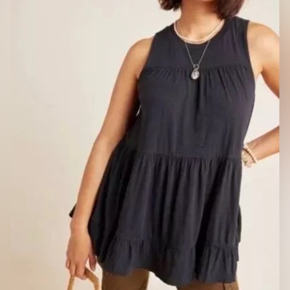 By Anthropology tiered babydoll tunic, large